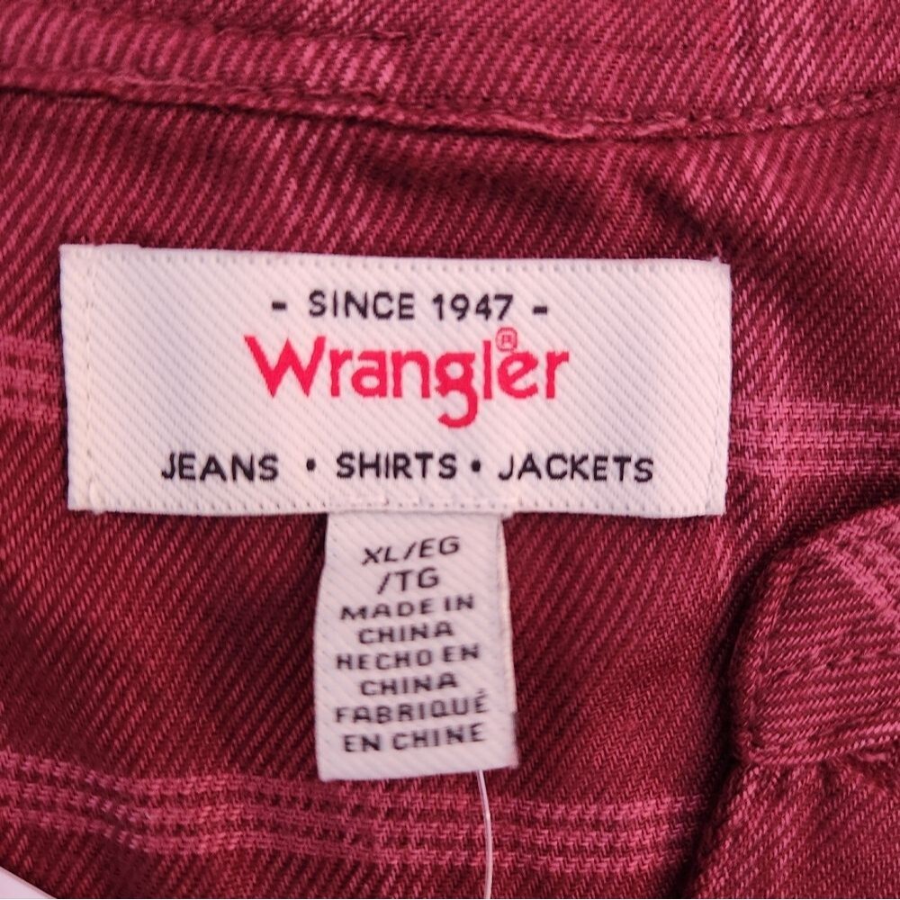 Wrangler Women's Blouses/ Shirt Long Sleeve Burgundy Red V-Neck Size XL - Picture 3 of 12